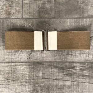 Dolce & Gabbana white and natural elastic belt L